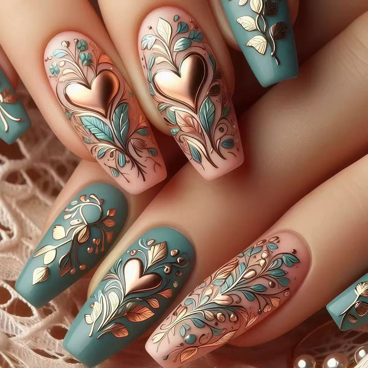 Nail Art Set with elegant floral 3D decoration Stornfield