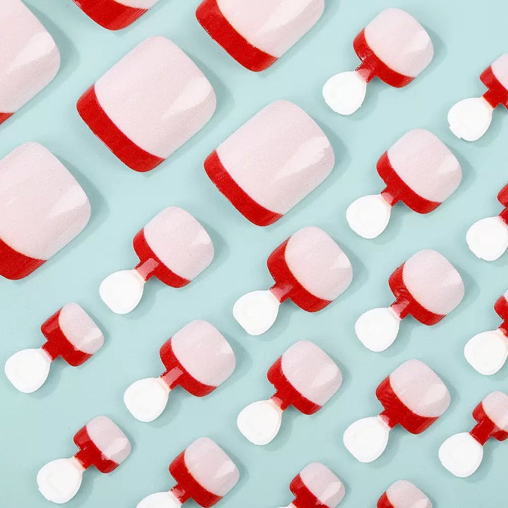 Nail art set with elegant French tips and color accents Stornfield