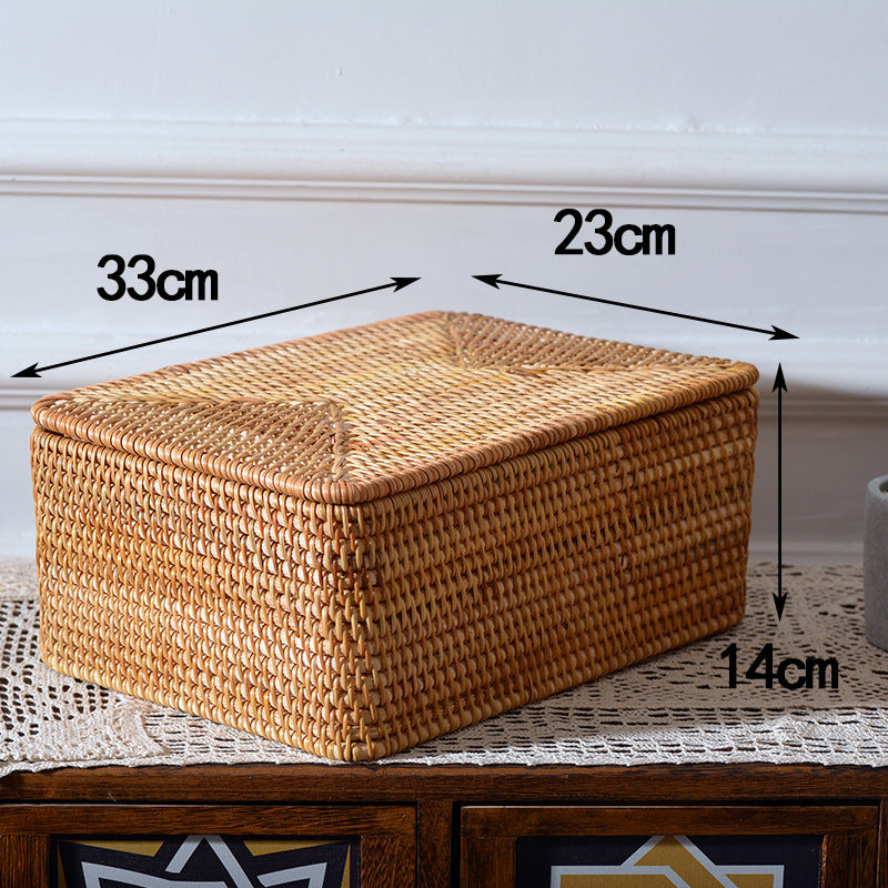 Women rectangular rattan storage basket Stornfield