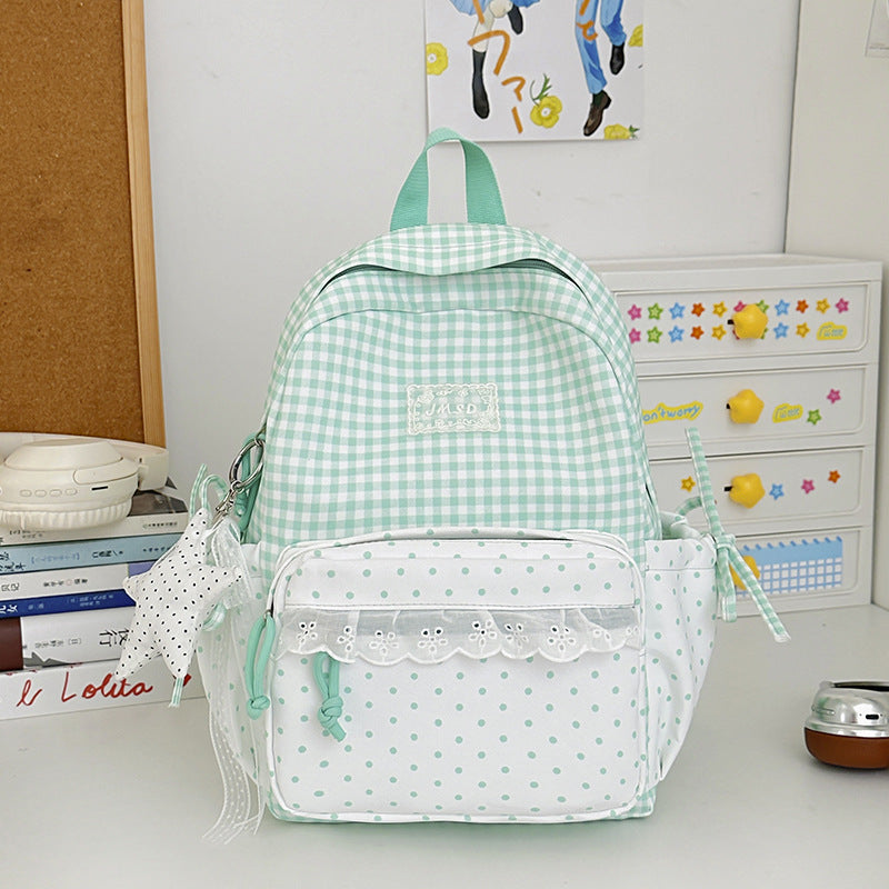 Stylish Gingham Pattern Backpack Stornfield