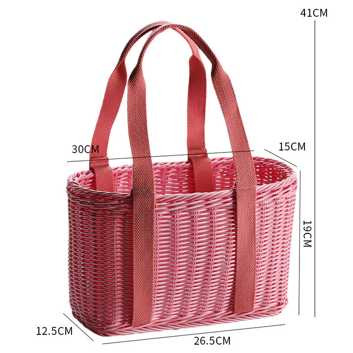 Unisex Robust braided shopping basket with comfortable fabric handles Stornfield