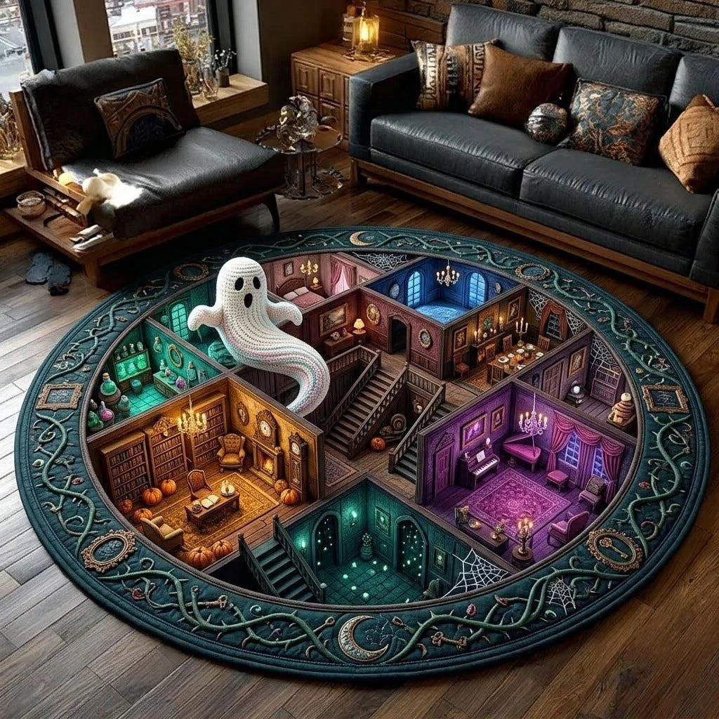 Halloween Themed Round Area Rug