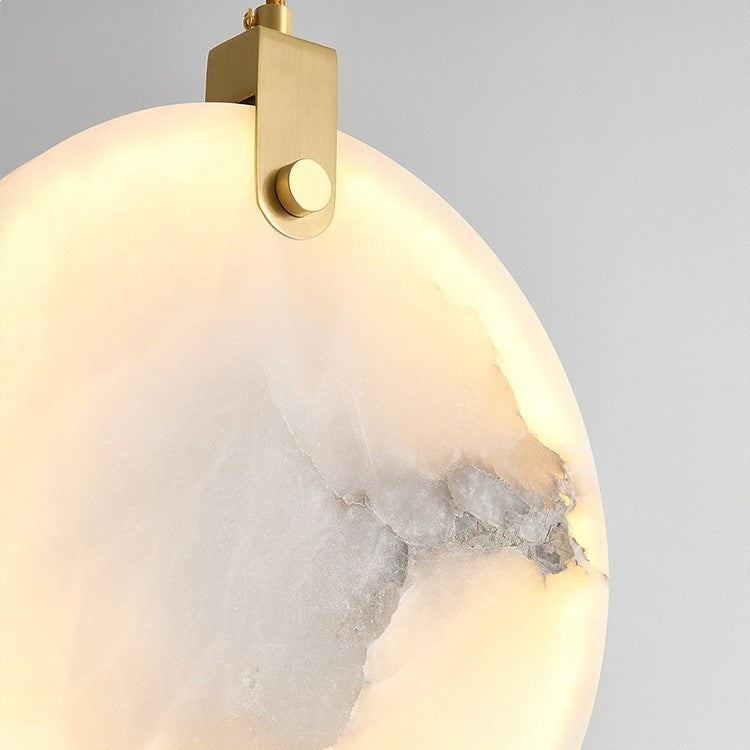 Elegant Marble Circle Pendant Light