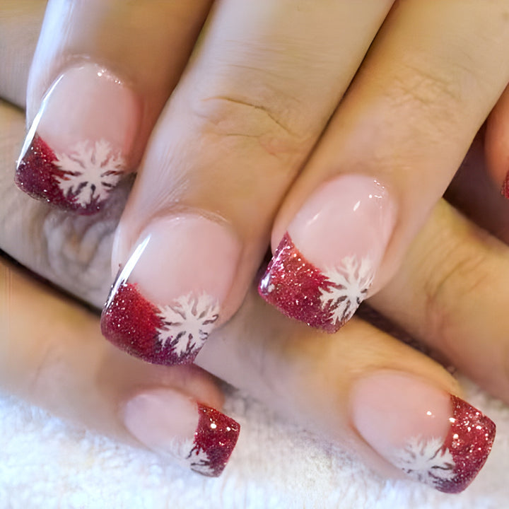 Seasonal Glitter Snowflake Nail Art Stornfield