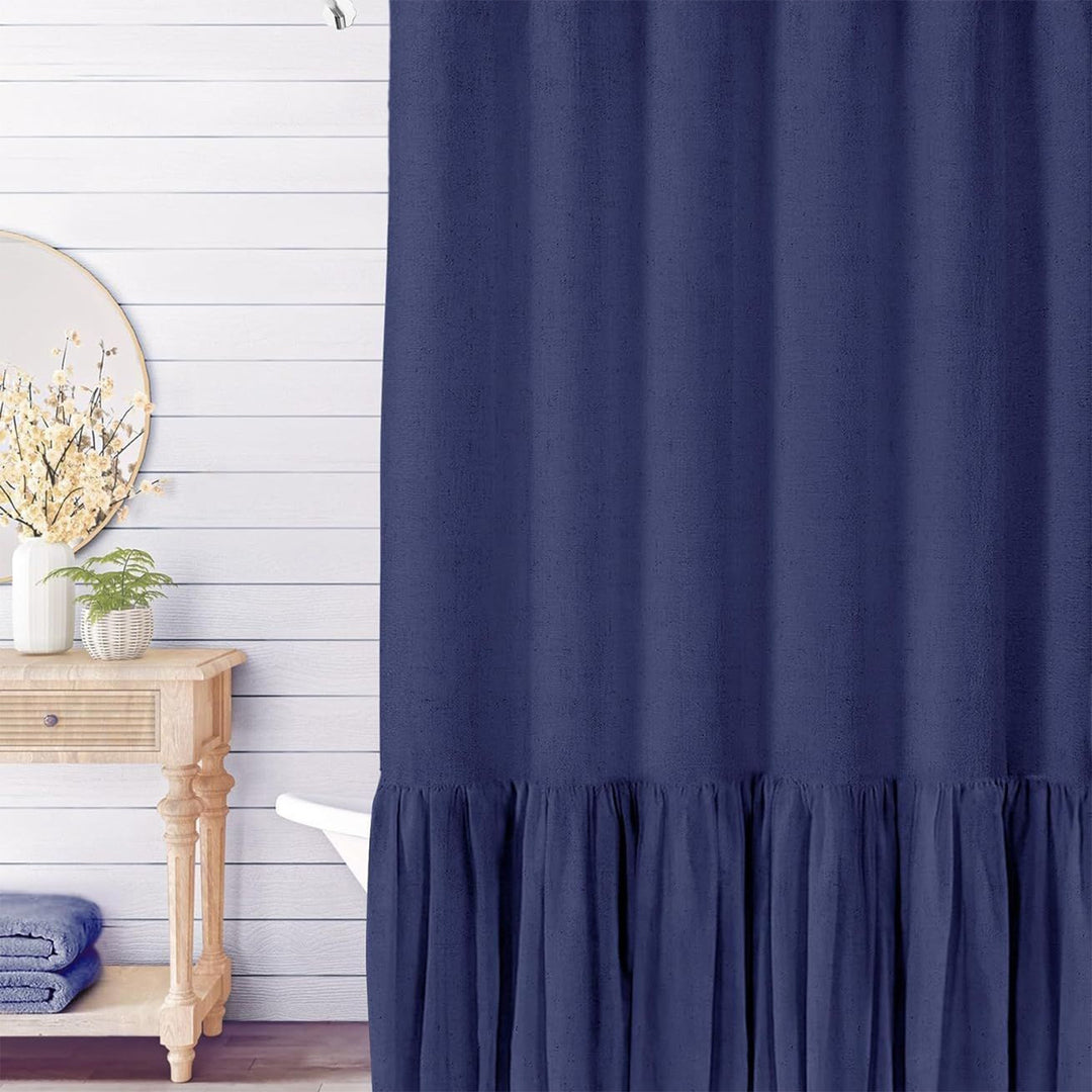 Ruffled Textured Shower Curtain Stornfield