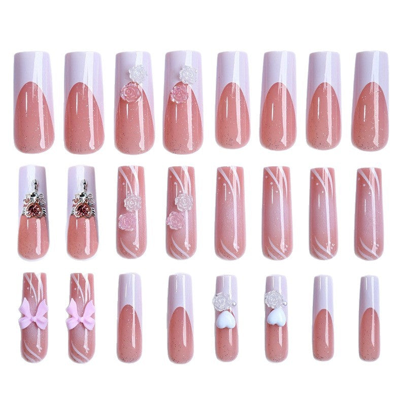Artificial Nail Set with Floral and Glittering Accents Stornfield