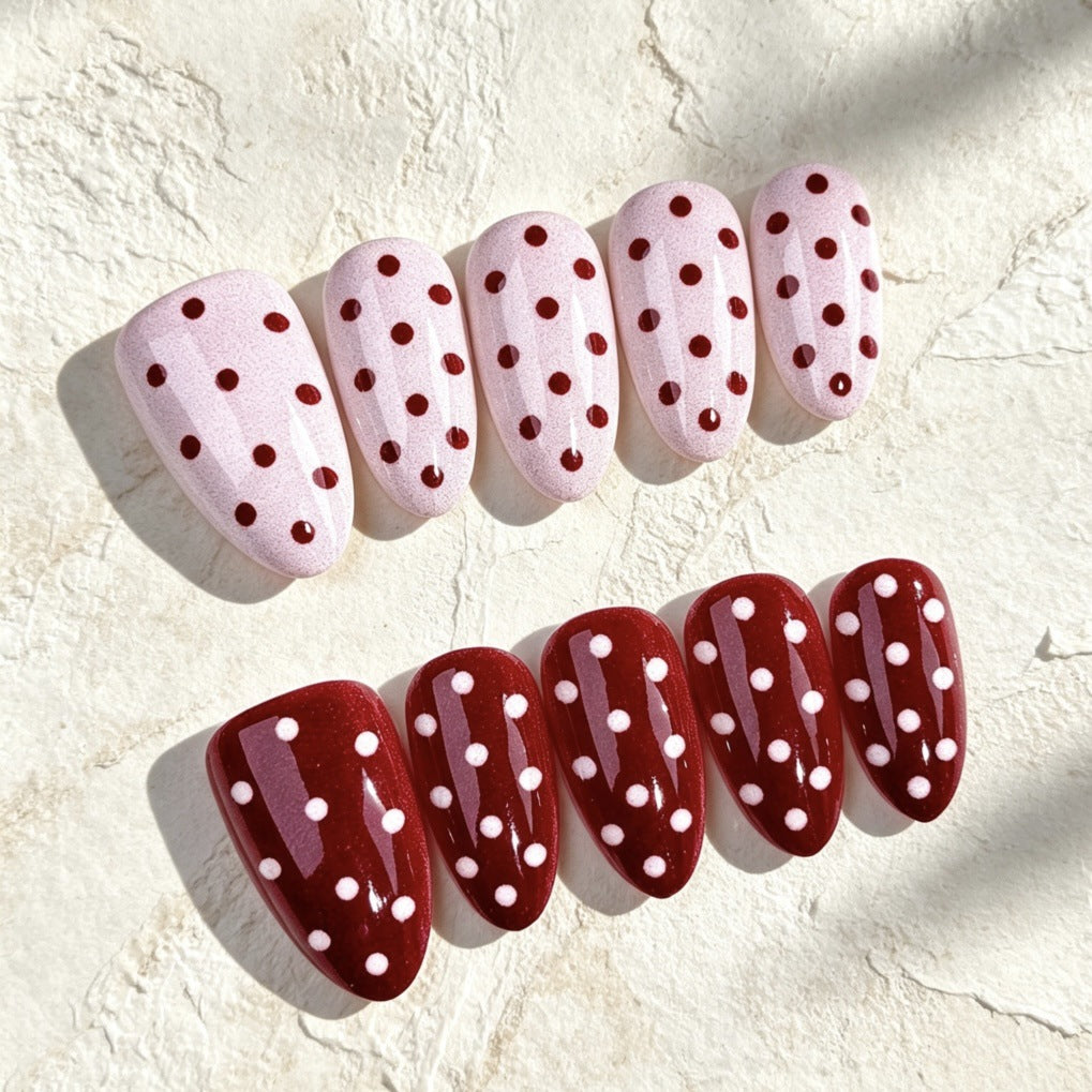 Decorative Press-On Nail Art Set with Charming Dots