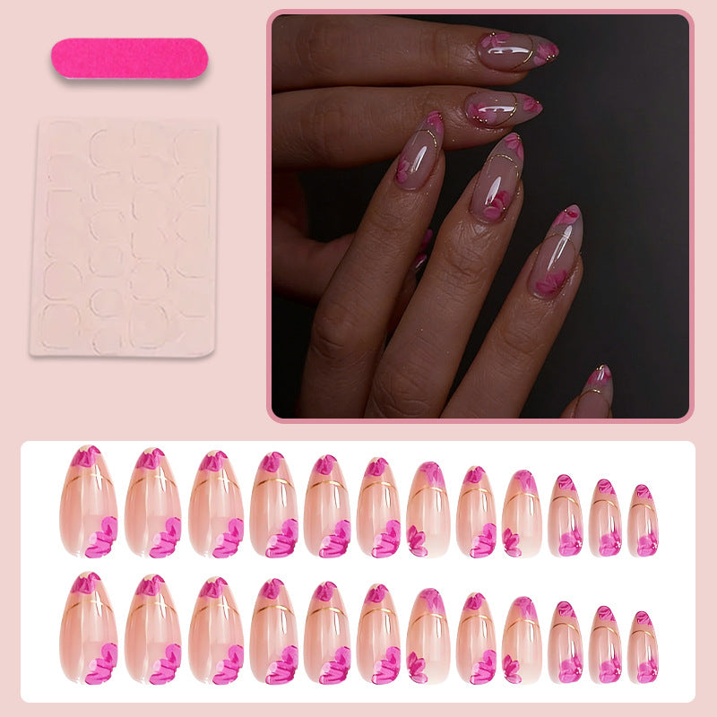 Artificial nails with floral decorations Stornfield