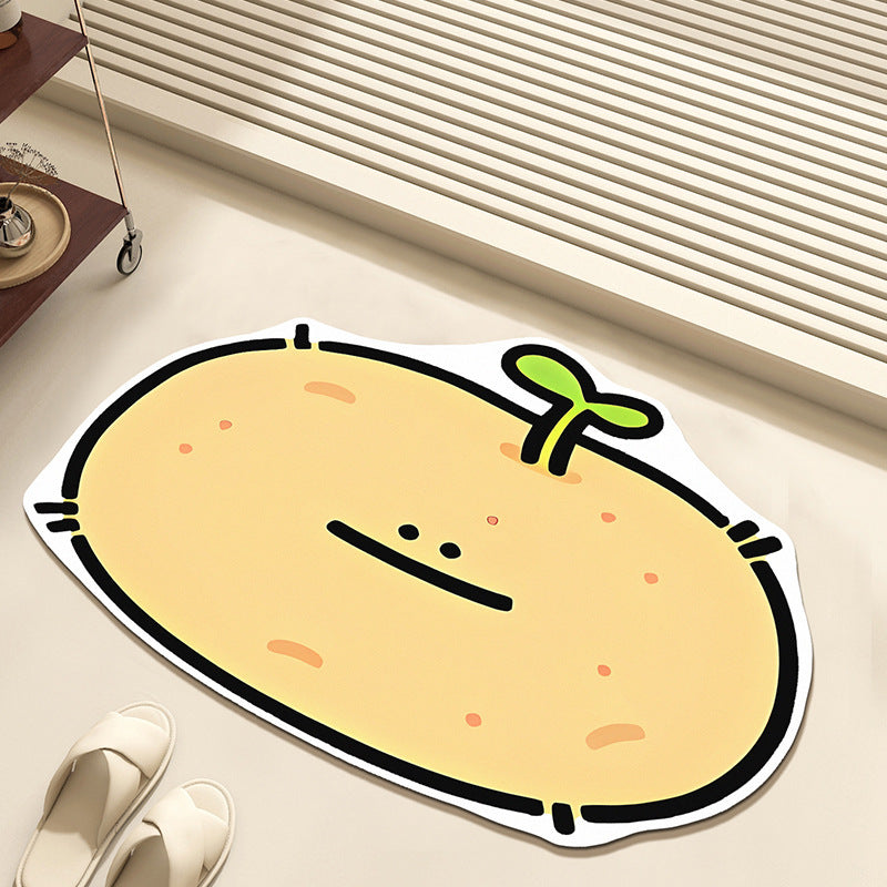 Cute Cartoon Bean-Shaped Area Rug