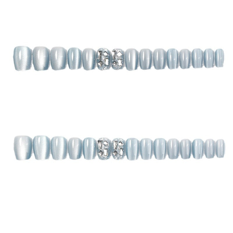 Premium Glossy Press-On Nail Set with Decorative Accents Stornfield