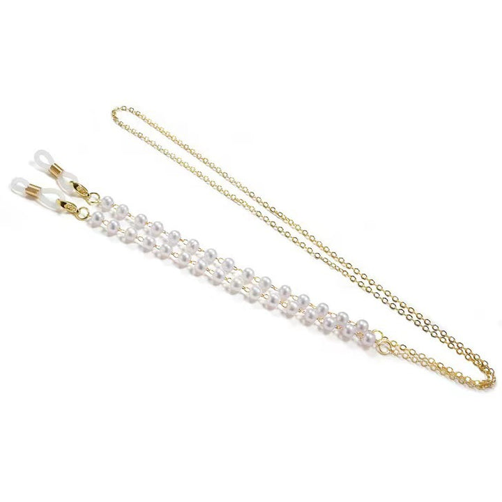 Pearl-Embellished Eyewear Retainer Chain Stornfield