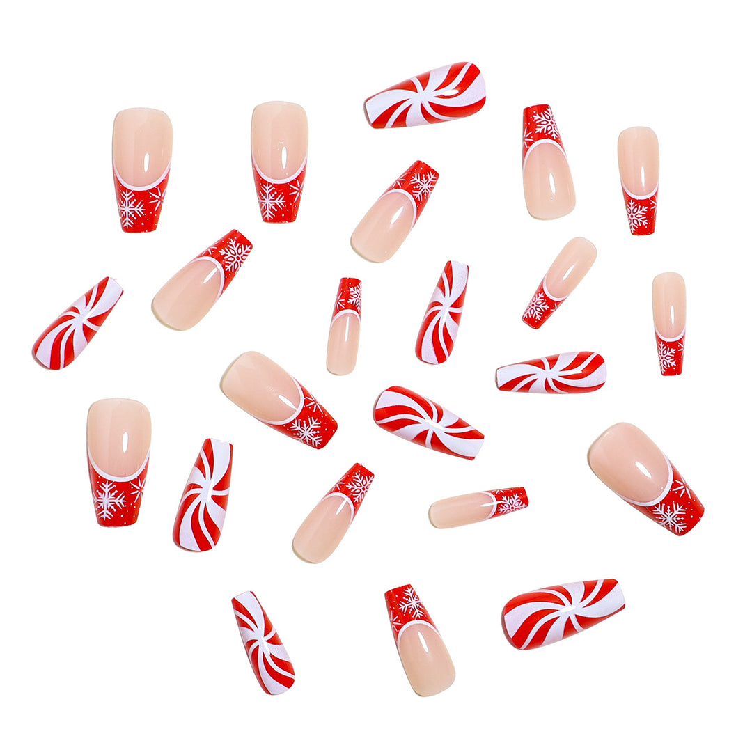 Festive Candy Cane Nail Art Set Stornfield
