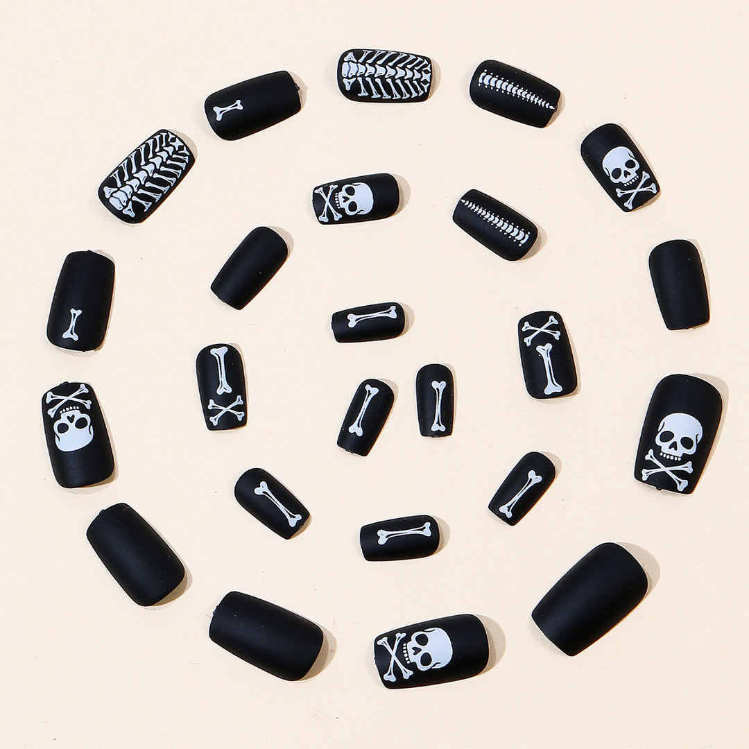 Gothic Skeleton-Themed Nail Art Extensions Stornfield