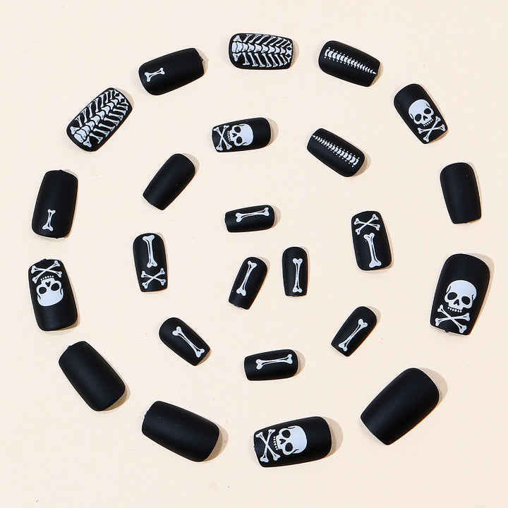 Gothic Skeleton-Themed Nail Art Extensions Stornfield