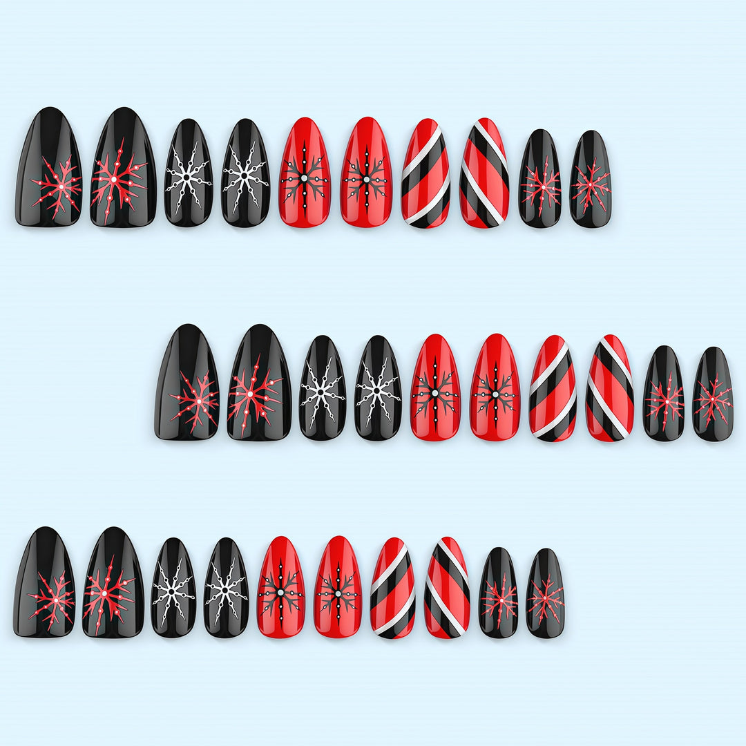 Acrylic Nail Set with Modern Geometric Design Stornfield