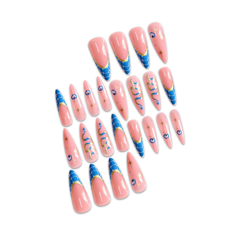 Artistic Stiletto Press-On Nails with Unique Design Stornfield