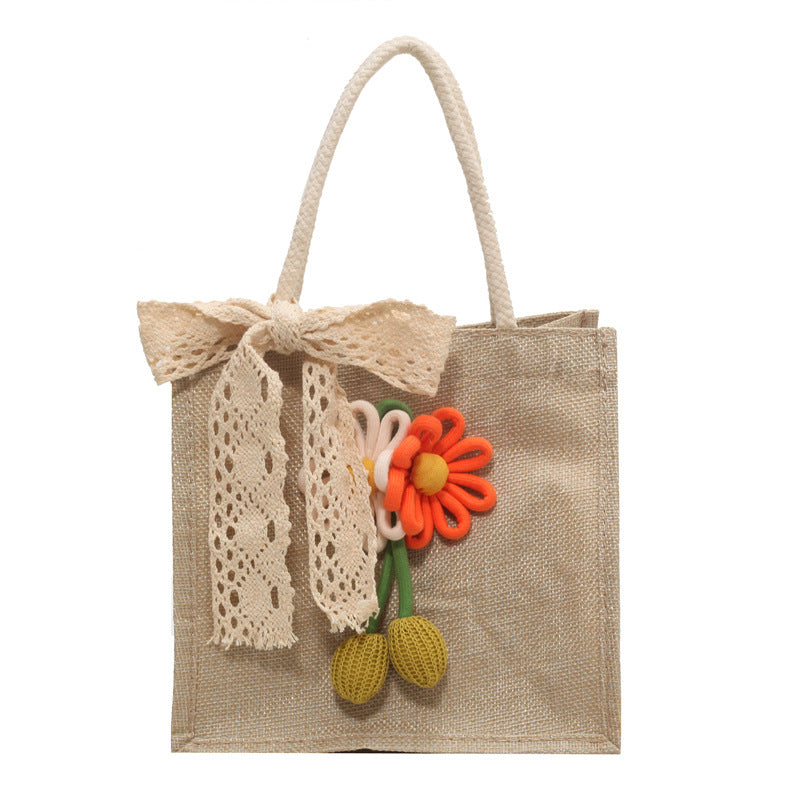 Decorative Floral Handcrafted Tote Bag