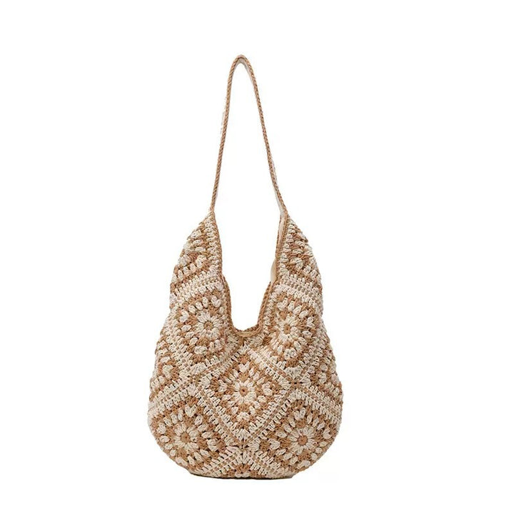 Hand-knotted shoulder bag with floral motifs Stornfield