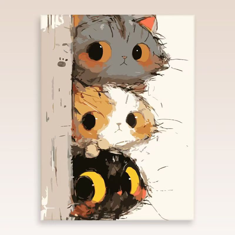 Whimsical Cat Portrait Wall Art Stornfield