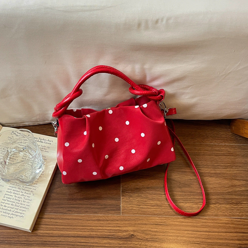 Polka Dot Textured Handheld Bag