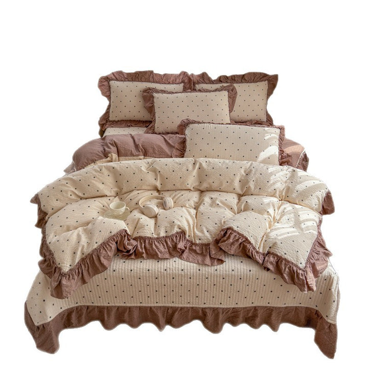 Playful Animal-Themed Ruffled Bedding Set