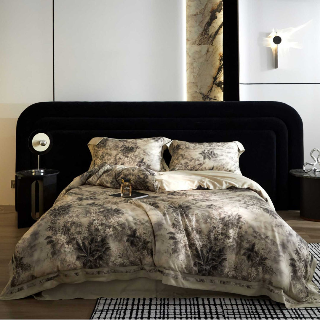 Luxury Floral Satin Duvet Cover Set with Pillowcases