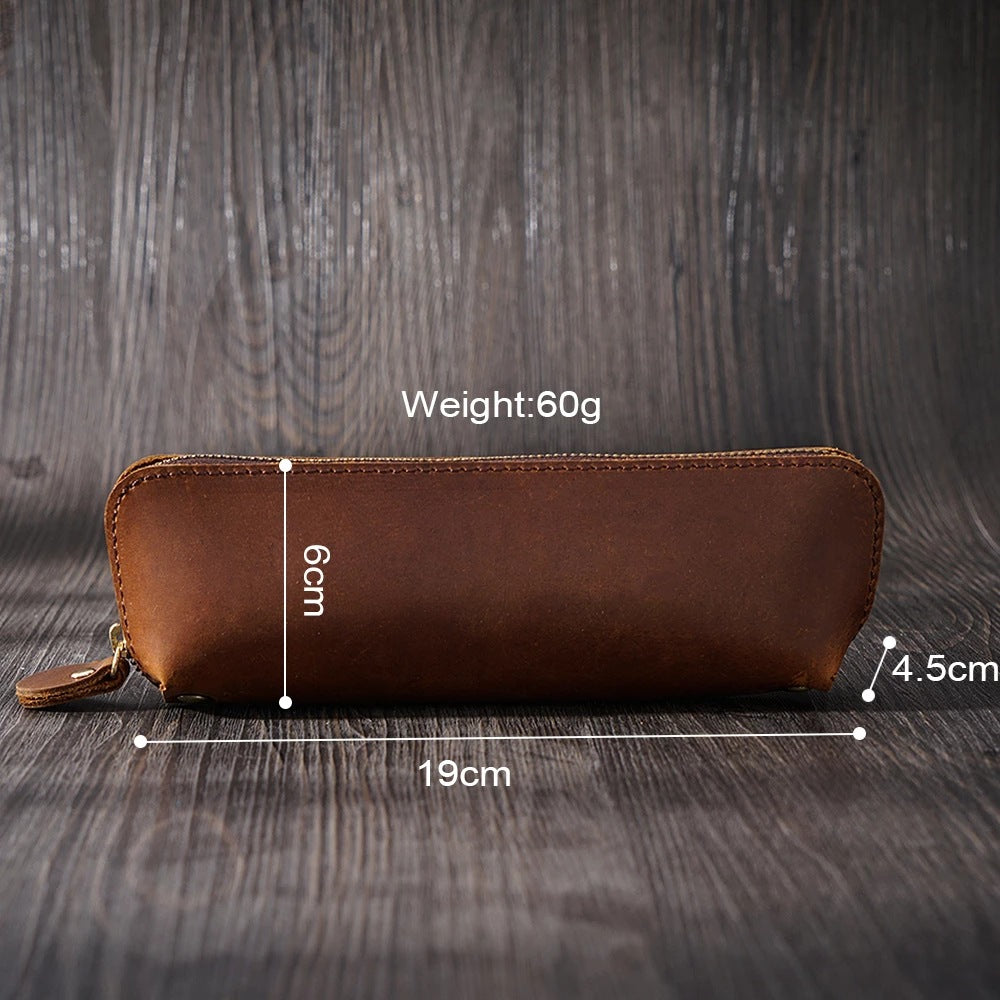 Premium Leather Zippered Pencil Case