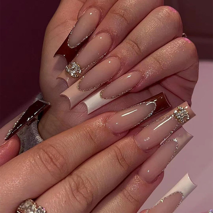 Artistic Nail Extensions with Glitter Decorations Stornfield