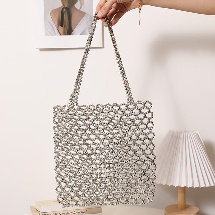 Sparkling Net Handbag Made of Braided Material Stornfield