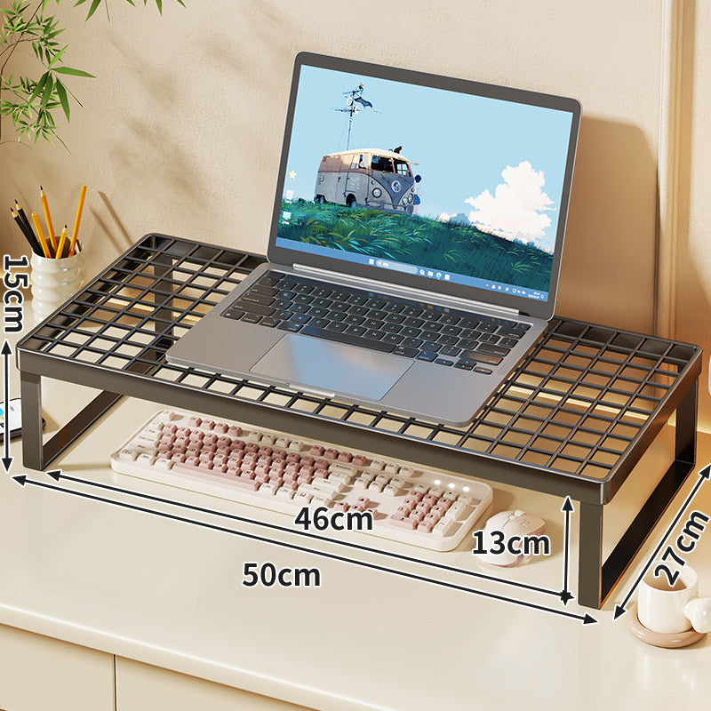 Elevated Mesh Laptop Stand Riser with Under-Keyboard Storage