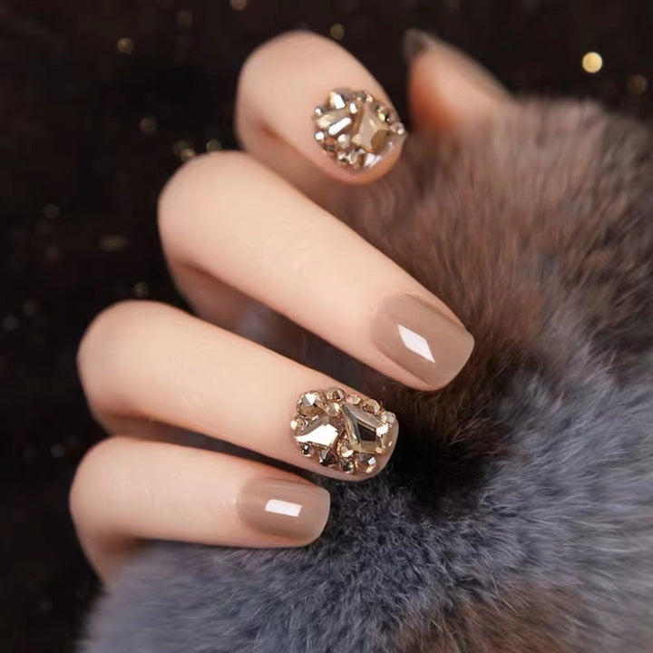 Premium Rhinestone-Embellished Press-On Nail Set