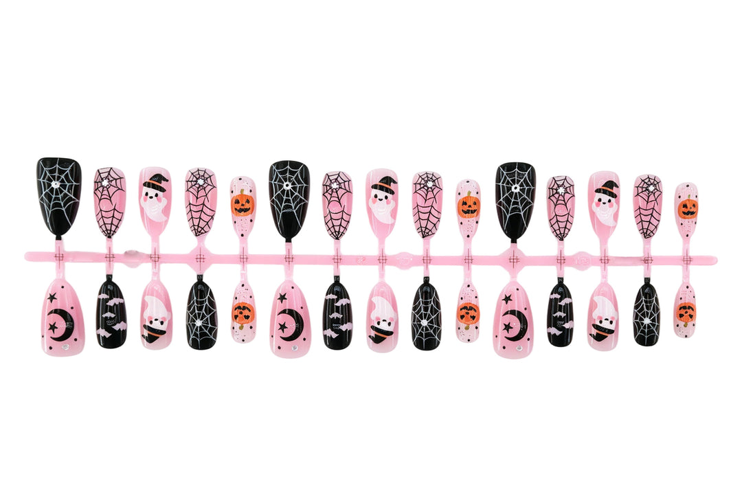 Halloween Artificial Nail Set with Creative Ghost and Spider Designs Stornfield
