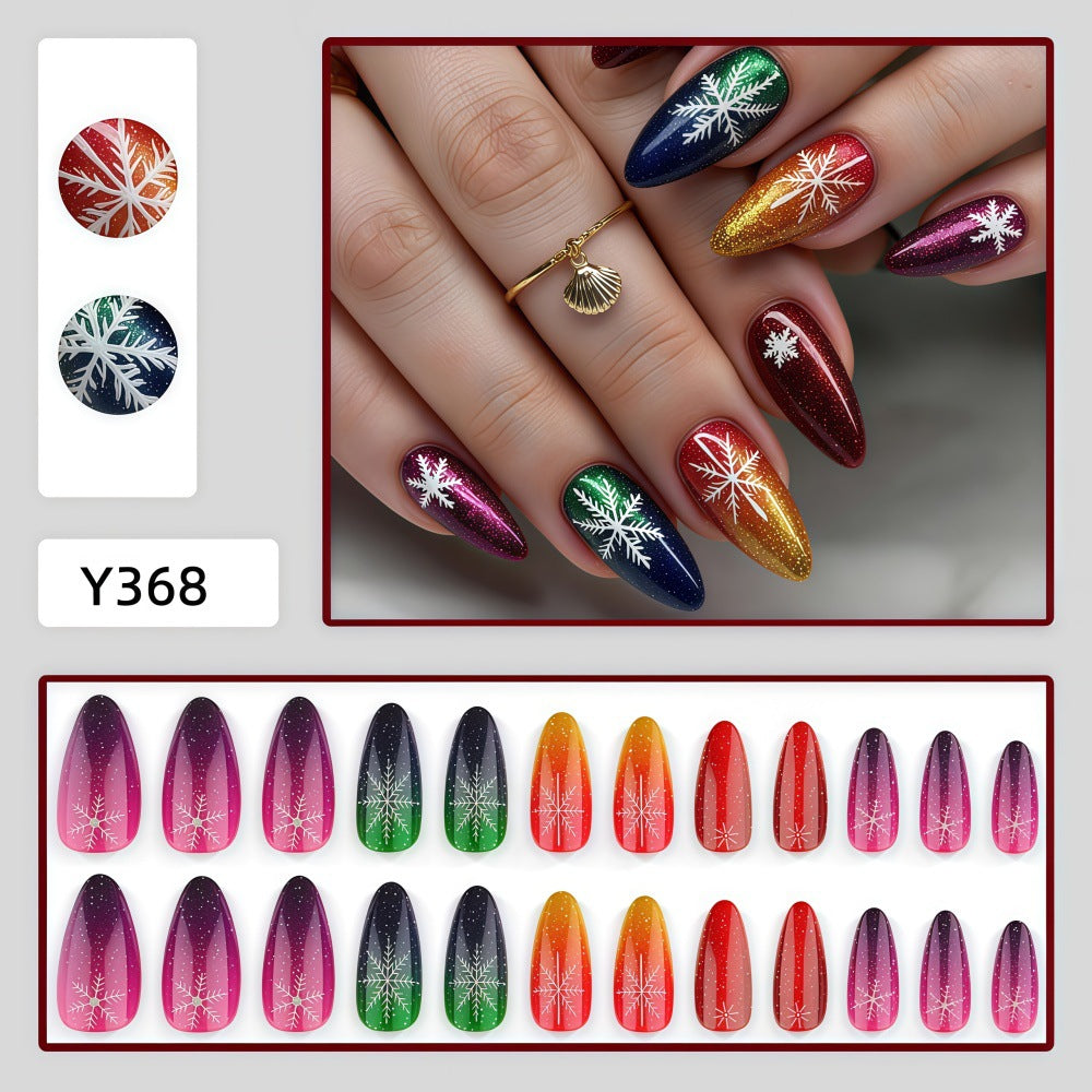 Artificial nails with sparkling snowflake design Stornfield