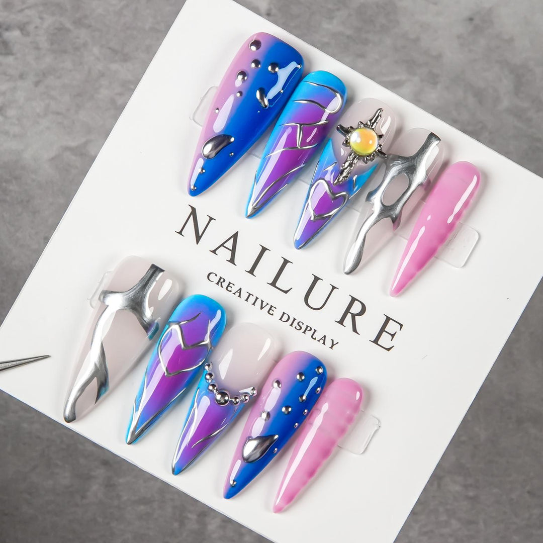 Artistic Decorative Stiletto Press-On Nails