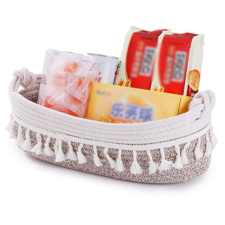 Women Versatile Storage Basket with Tassel Decoration Stornfield