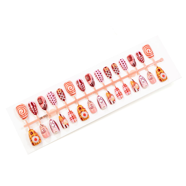 Artistic Dessert-Inspired Press-On Nail Art Set Stornfield