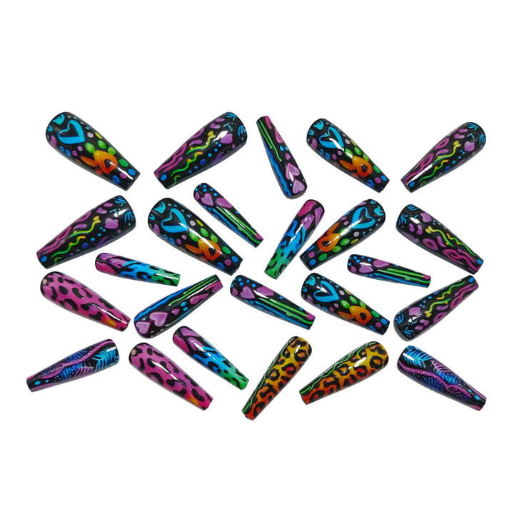 Nail art in colorful neon design Stornfield