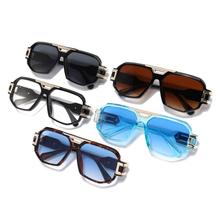 Statement Square Frame Sunglasses with Decorative Gold Accents Stornfield