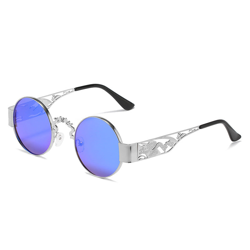 Women's artistic round sunglasses with elegant filigree frame Stornfield