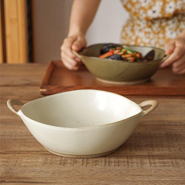 Handcrafted Japanese Ceramic Bowl With Handles | Stornfield