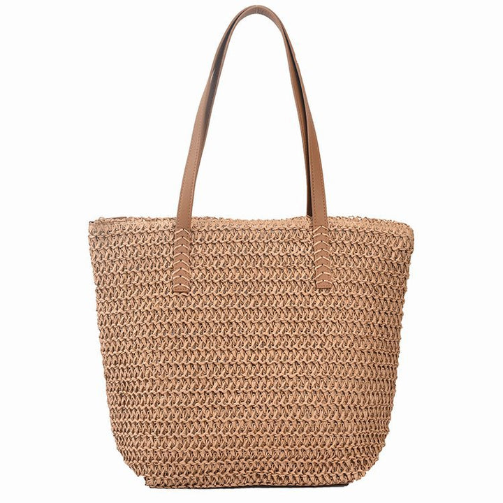 Elegant and Versatile Beach Bag with Leather Handles Stornfield