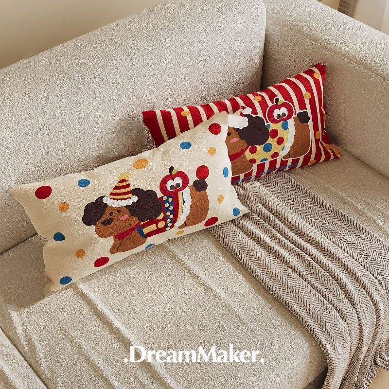Playful Dog-Themed Decorative Pillow