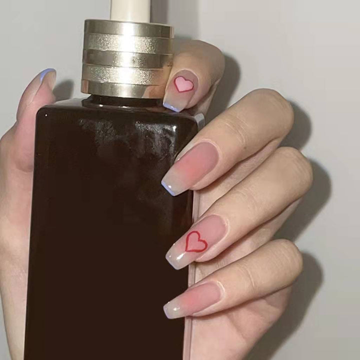 Stylish heart and ombre design artificial nails Stornfield