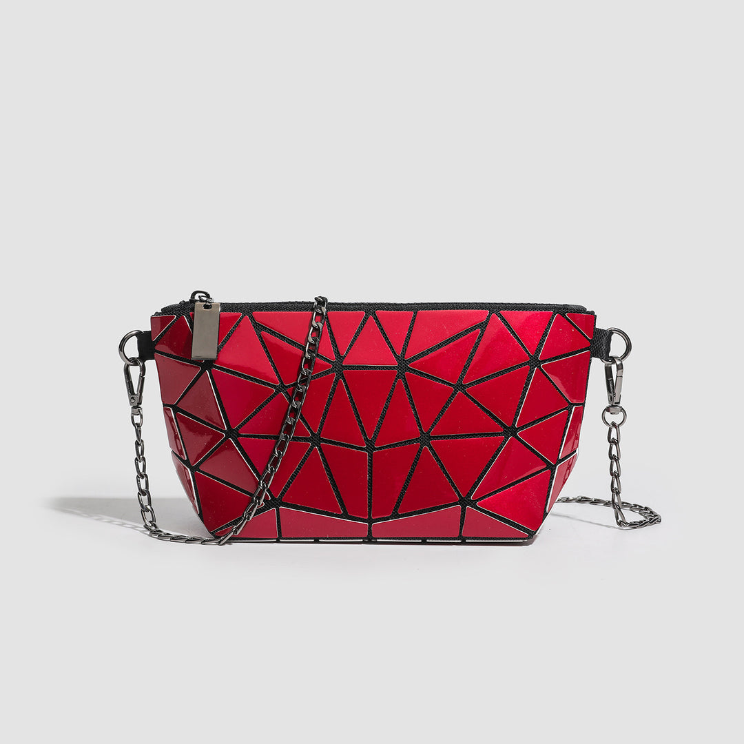 Geometric Patterned Crossbody Clutch Bag