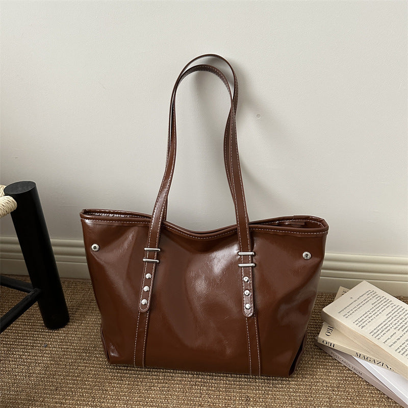 Classic Structured Leather Tote Bag