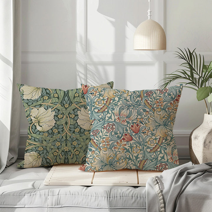 Botanical Heritage Jacobean Tapestry Square Pillow Cover with Concealed Zipper