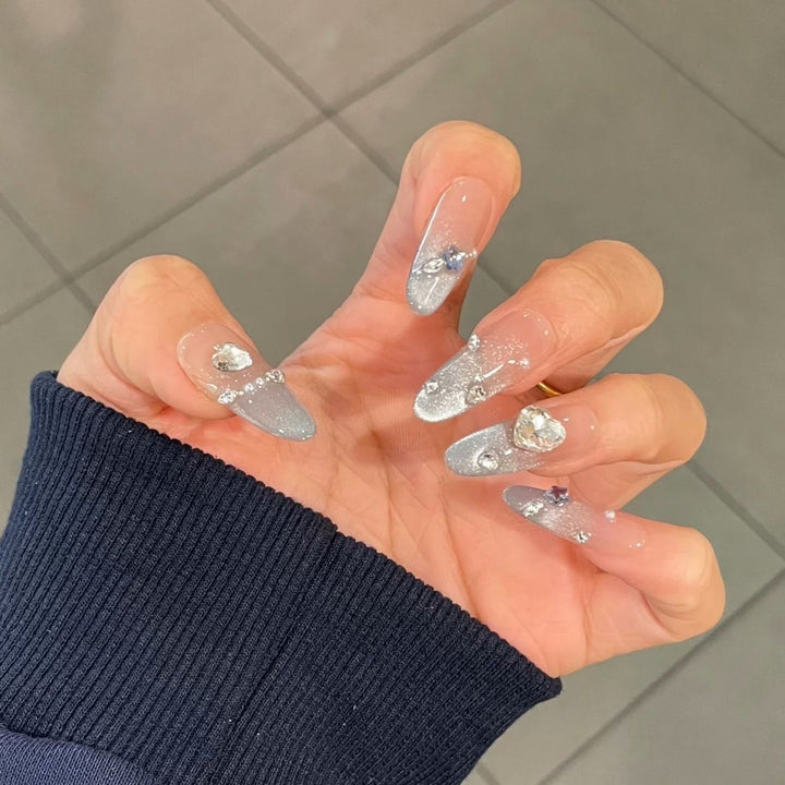 Artistic Press-On Nail Set with Star Design Stornfield