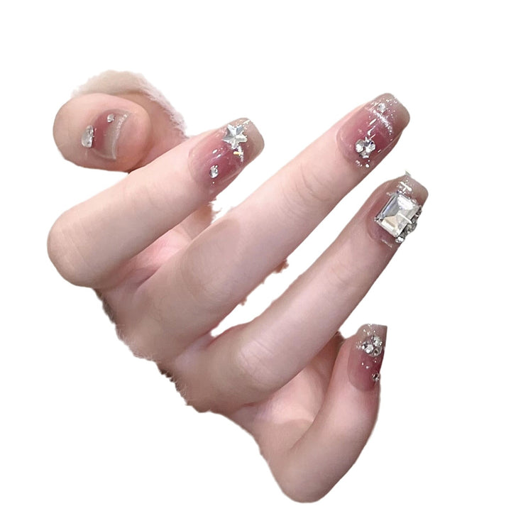 Glamorous Rhinestone-Embellished Press-On Nail Art Stornfield