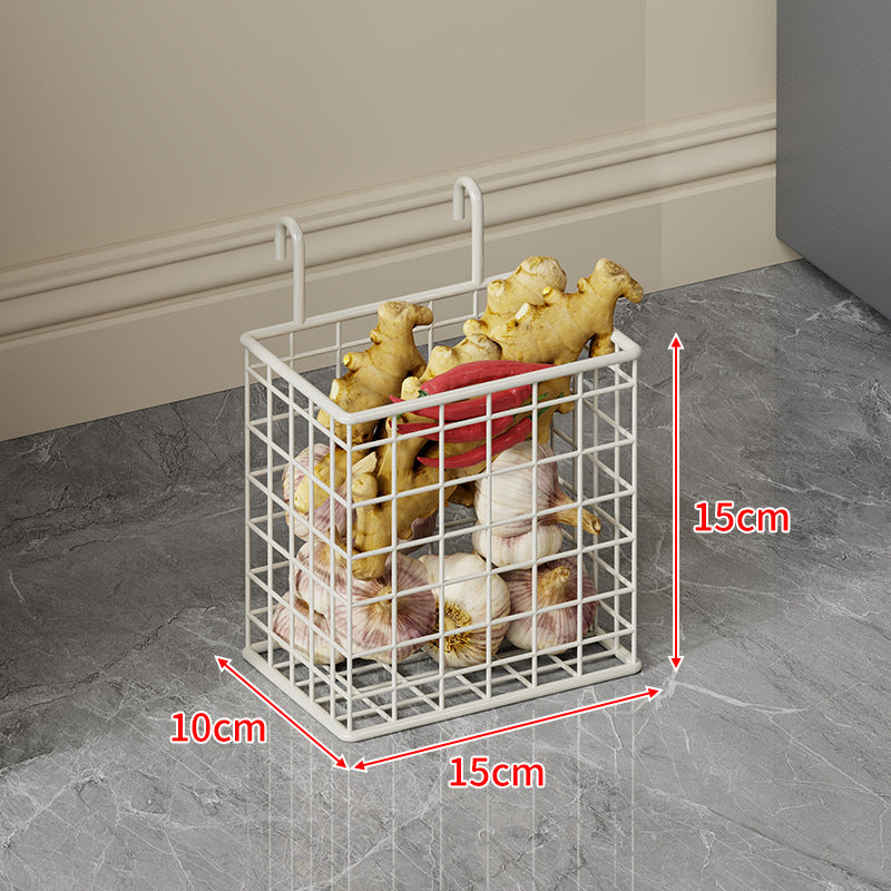 Vertical Metal Produce Storage Tower with Detachable Side Basket