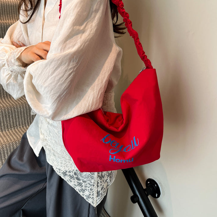 Modern Ruffled Canvas Tote Bag Stornfield